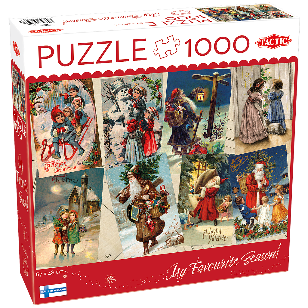 Tactic puzzle 1000 pc Retro Style Christmas Cards