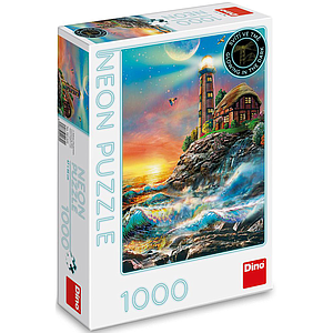 Dino Neon Puzzle 1000 pc Lighthouse on the island