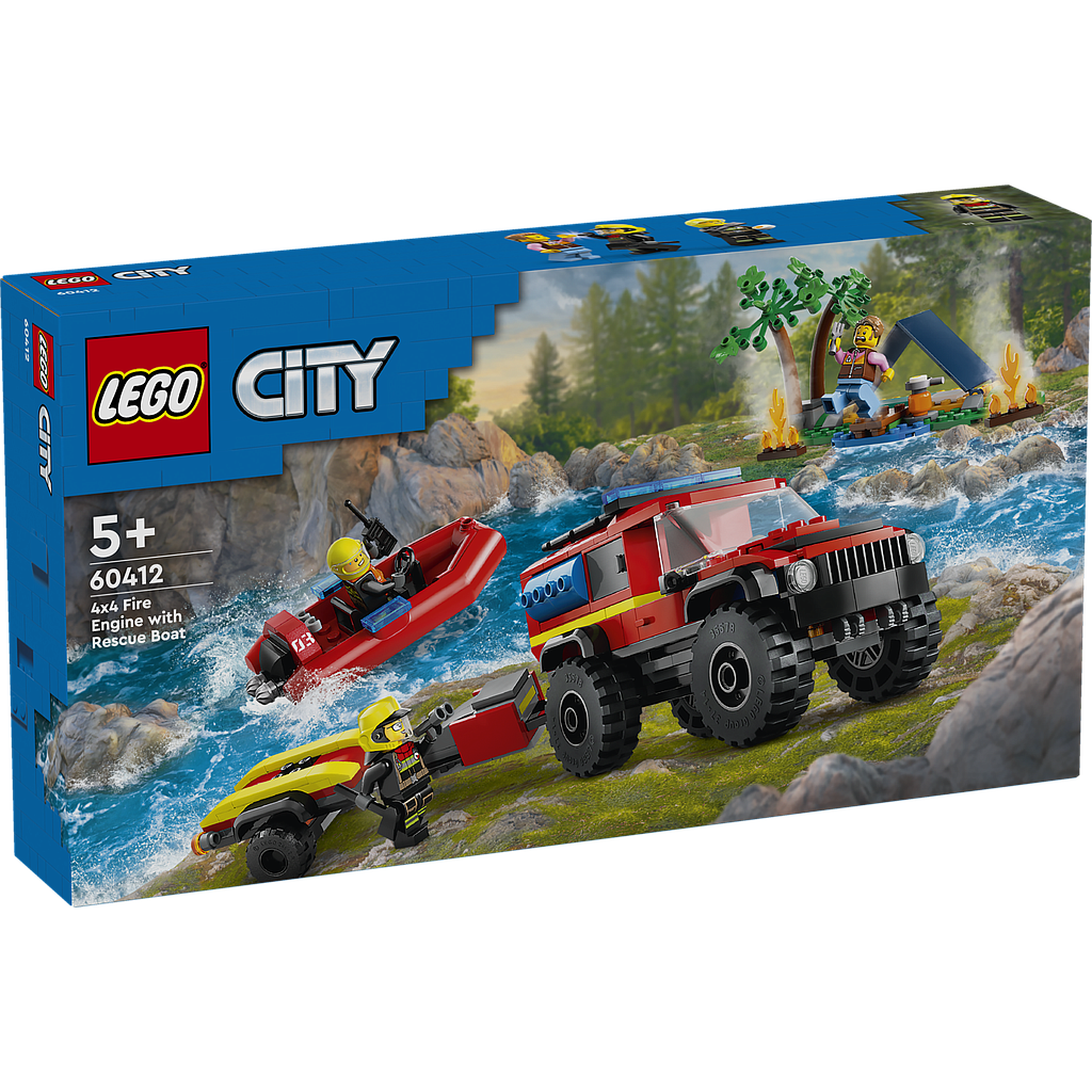 LEGO City 4x4 Fire Engine with Rescue Boat