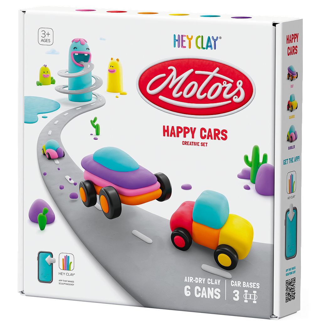 HEY CLAY Modeling Clay Happy Cars with Wheels