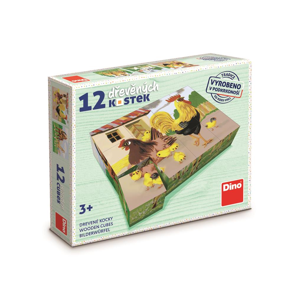 Dino Cube Puzzle 12 pc Domestic Animals 