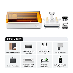 xTool M1 Ultra 20W 4-in-1 Craft Machine Ultimate Bundle