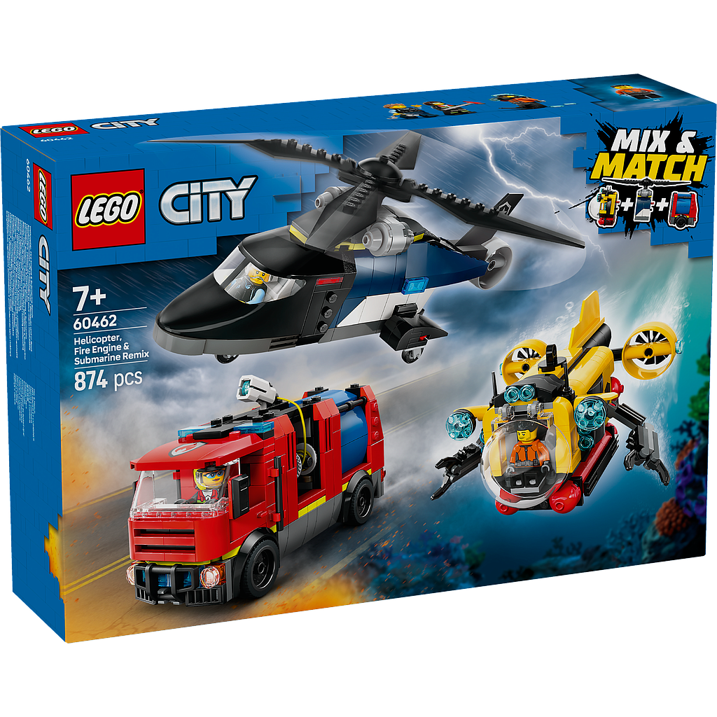 LEGO City Helicopter, Fire Engine & Submarine Remix