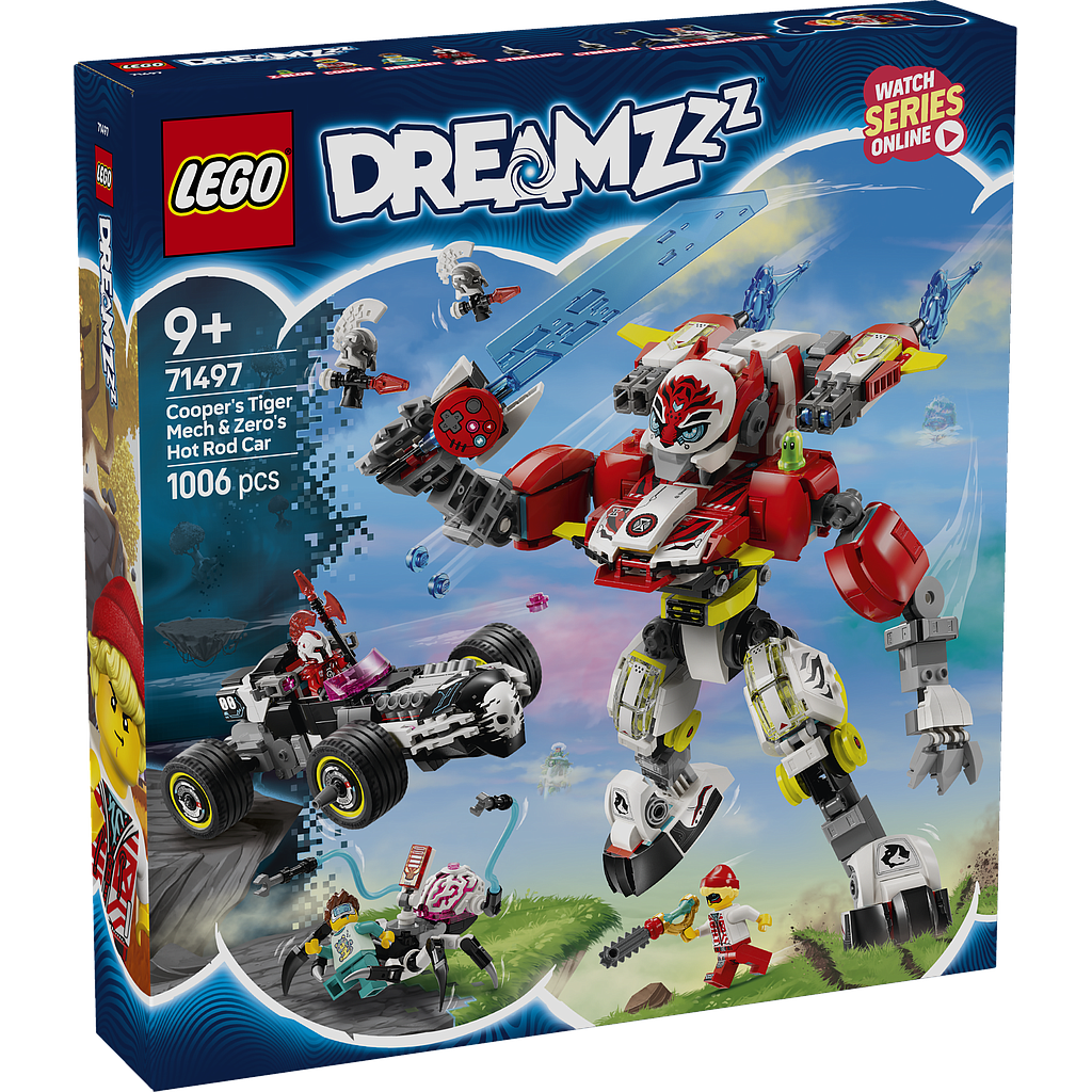 LEGO Dreamzzz Cooper's Tiger Mech & Zero's Hot Rod Car
