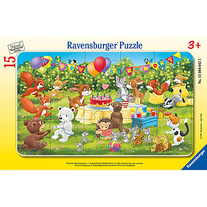 Ravensburger Frame Puzzle 15 Pieces: Animals' Birthday