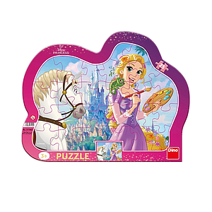 Dino Silhouette Frame Puzzle 25 Pieces: Rapunzel