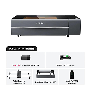 xTool P2S 55W Desktop CO2 Laser Cutter All-in-One Bundle, Class IV