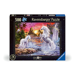 Ravensburger Glow In The Dark Puzzle 500 Pieces: Unicorns at the River