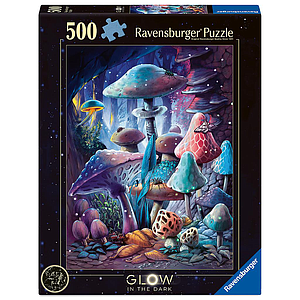 Ravensburger Glow In The Dark Puzzle 500 Pieces: Moonlight Mushrooms