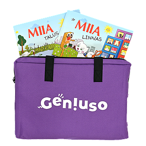 Geniuso MIIA rääkivad raamatud "Talus", "Linnas" ja kandekott