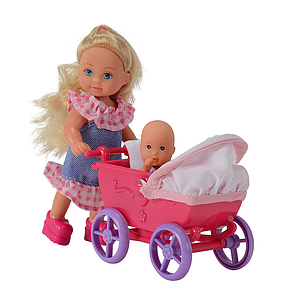 Simba Doll Evi Love With Stroller - 2 Different