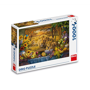 Dino Puzzle 1000 Pieces: Lions awaken to life