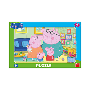 Dino Little Frame Puzzle: Peppa Big In Living Room