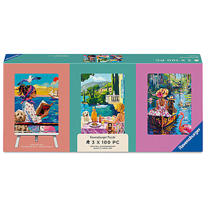Ravensburger Puzzle 3x100 Pieces: Have Dog, Will Travel  &amp; Easel Set
