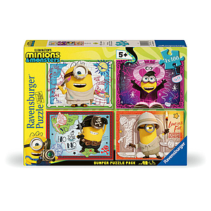 Ravensburger Puzzle 4x100 Pieces: Minions &amp; Monsters Movie - Ooops