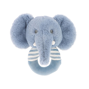 Keel Toys Keeleco Baby Ezra Elephant Ring Rattle, 14 cm
