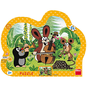 Dino Silhouette  Frame Puzzle 25 Pieces: The Little Mole and The Band
