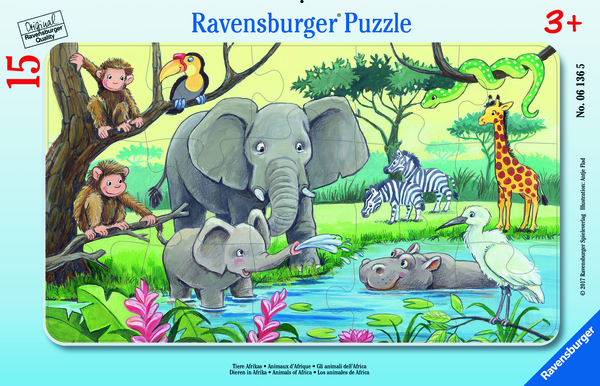 Ravensburger Small Frame Puzzle 15 pc African Animals