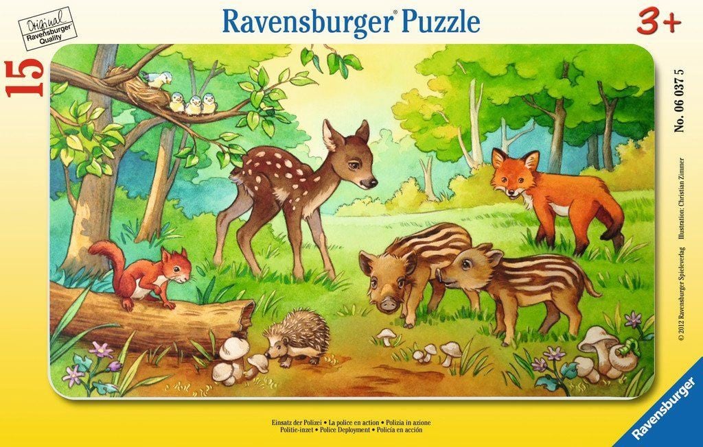 Ravensburger Small Frame Puzzle 15 pc Cute Wild Animals