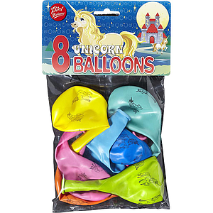 Bini Unicorn Balloons, 8 Pieces