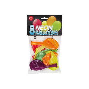 Bini Neon Balloons, 8 Pieces