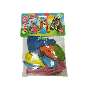 Bini Favourite Pets Balloons, 9 Pieces