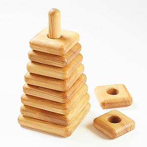 TTS Giant Square Wooden Stacking Pyramid