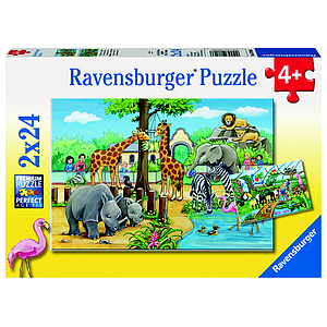 Ravensburger pusle 2x24 tk Loomaaed