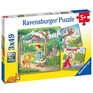 Ravensburger Puzzle 3x49 pc Rapunzel, Little Red Riding Hood &amp; the Frog King