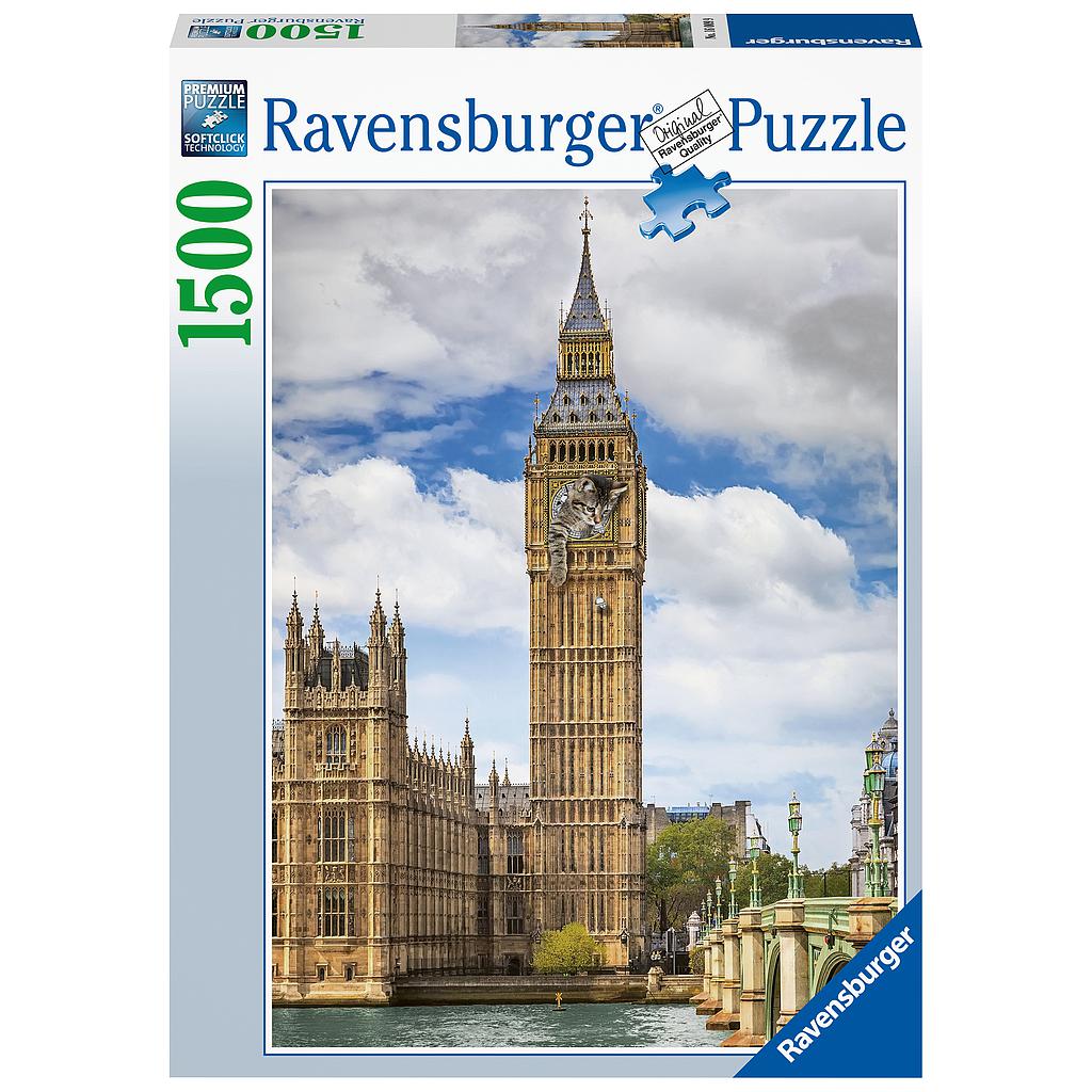 Ravensburger Puzzle 1500 pc Funny cat on Big Ben
