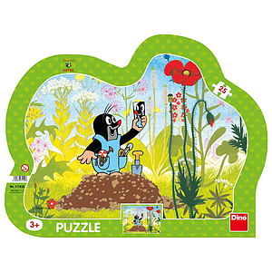 Dino Silhouette Frame Puzzle 25 Pieces : The Mole With a Mirror
