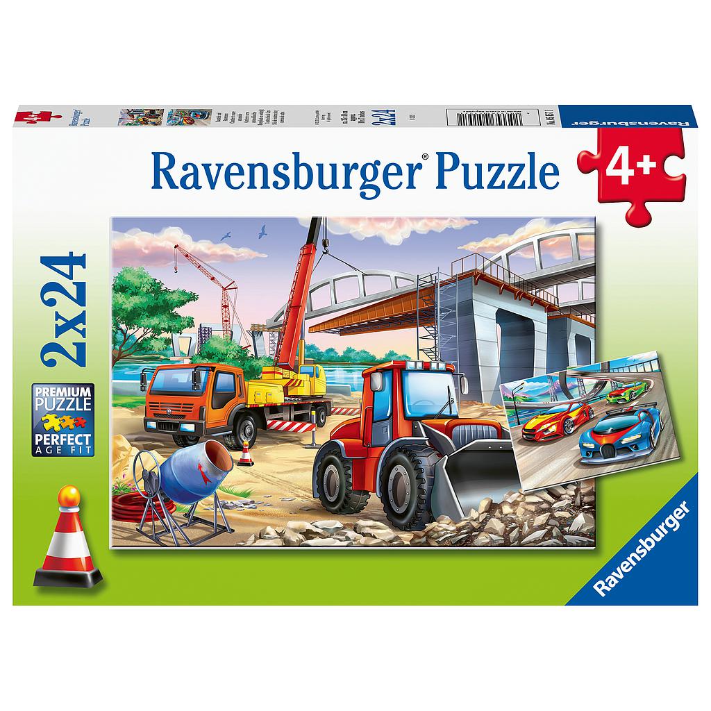 Ravensburger Puzzle 2x24 pc Buildings and Vehicles 