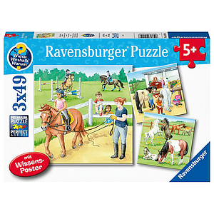 Ravensburger Puzzle 3x49 Pieces: Horses