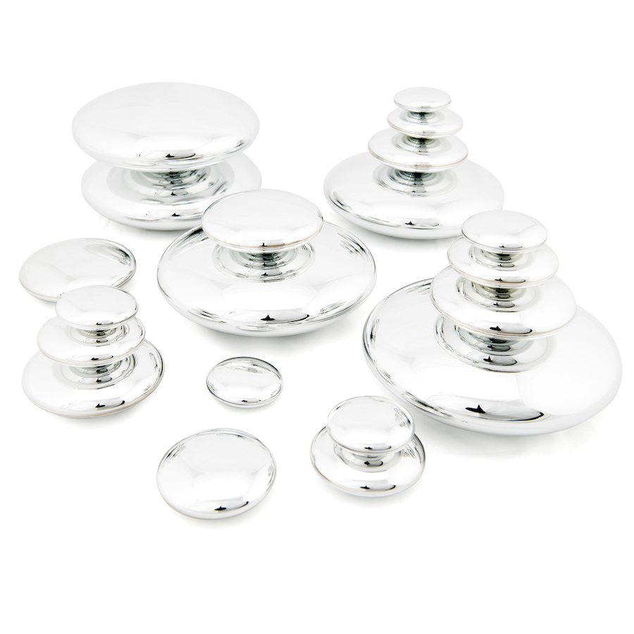 TTS Sensory Mirrored Stacking Pebbles 20pk - Silver