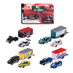 Majorette Racing Car + Trailer