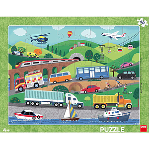 Dino Frame Puzzle 40 pc Various Vehicles