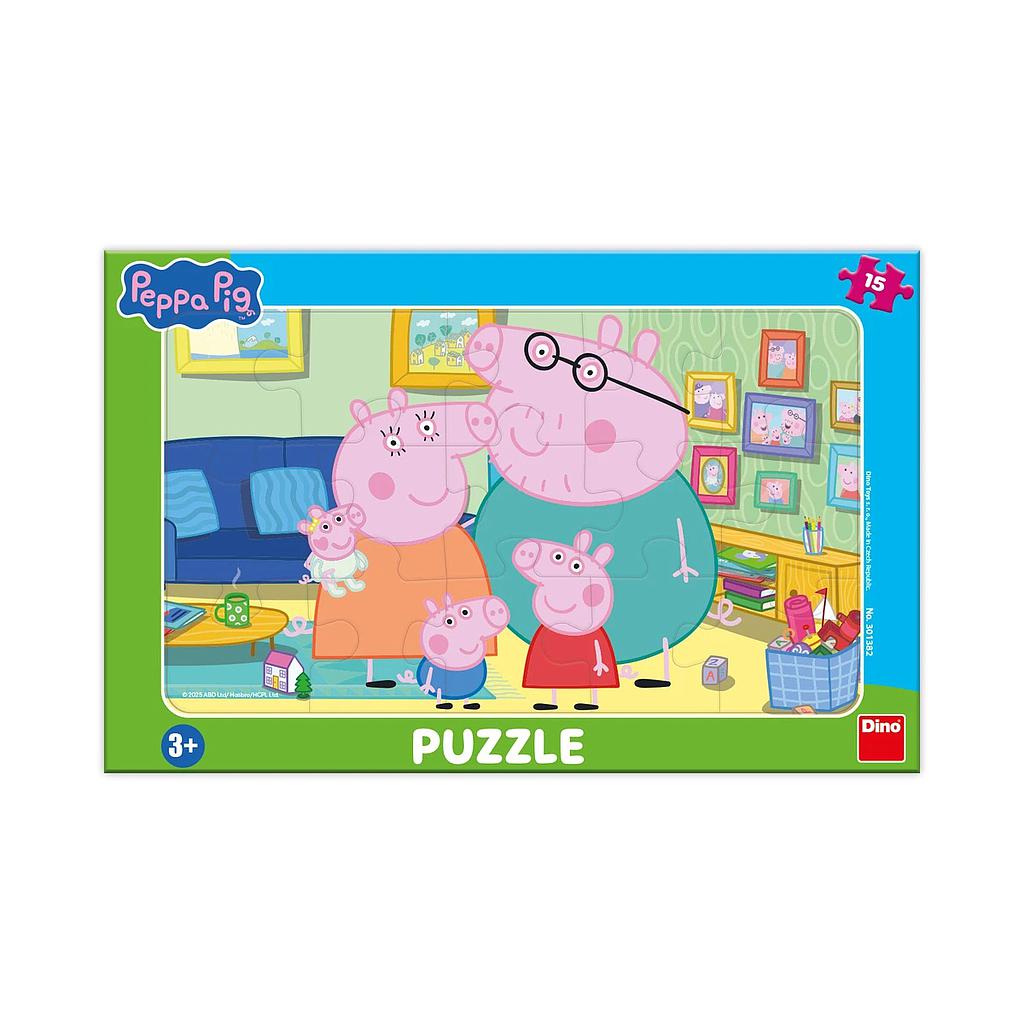 Dino Little Frame Puzzle: Peppa Big In Living Room