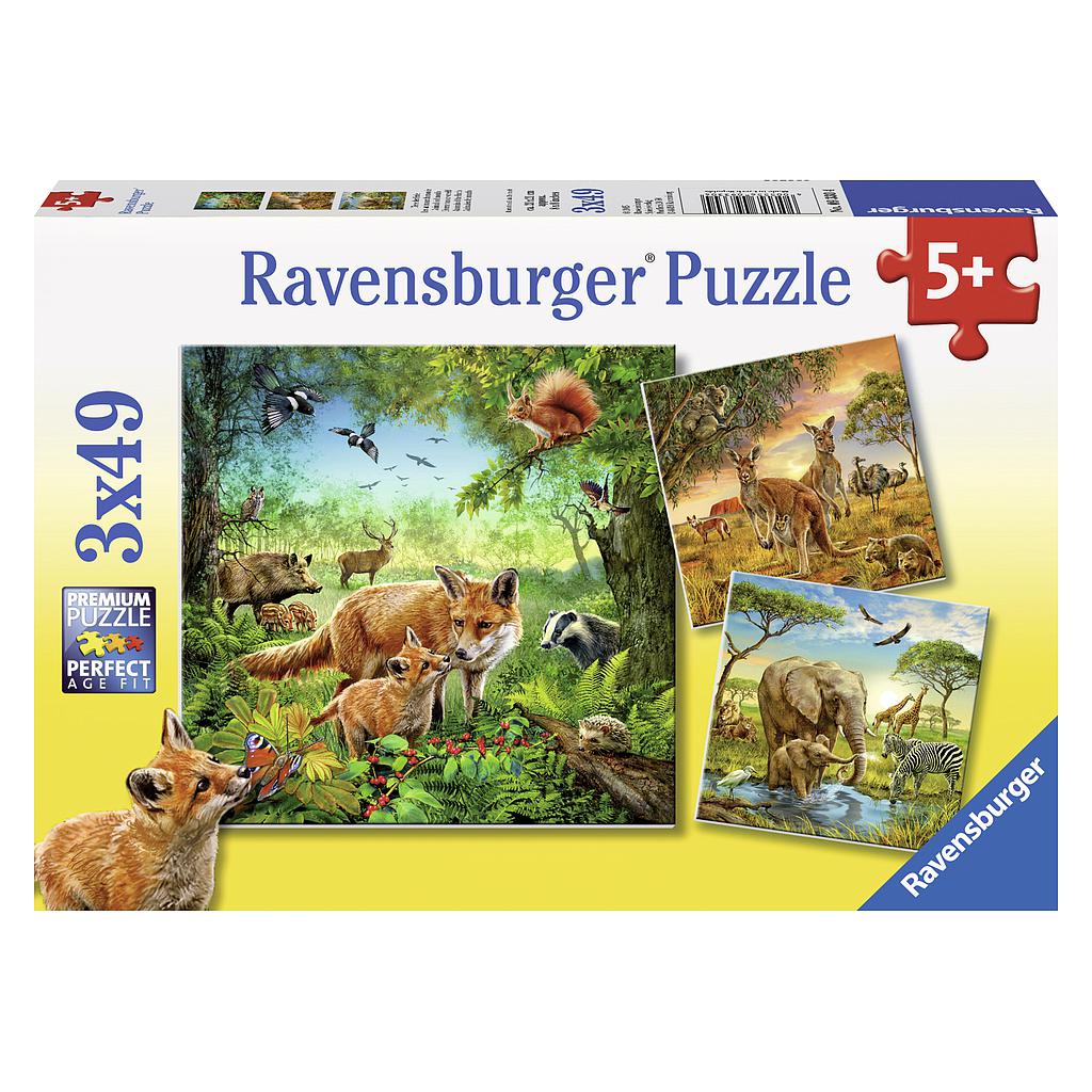 
Ravensburger Puzzle 3x49 pc World Animals