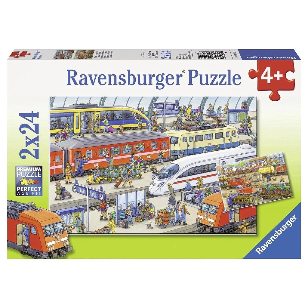 Ravensburger Puzzle 2x24 pc Busy Train Station