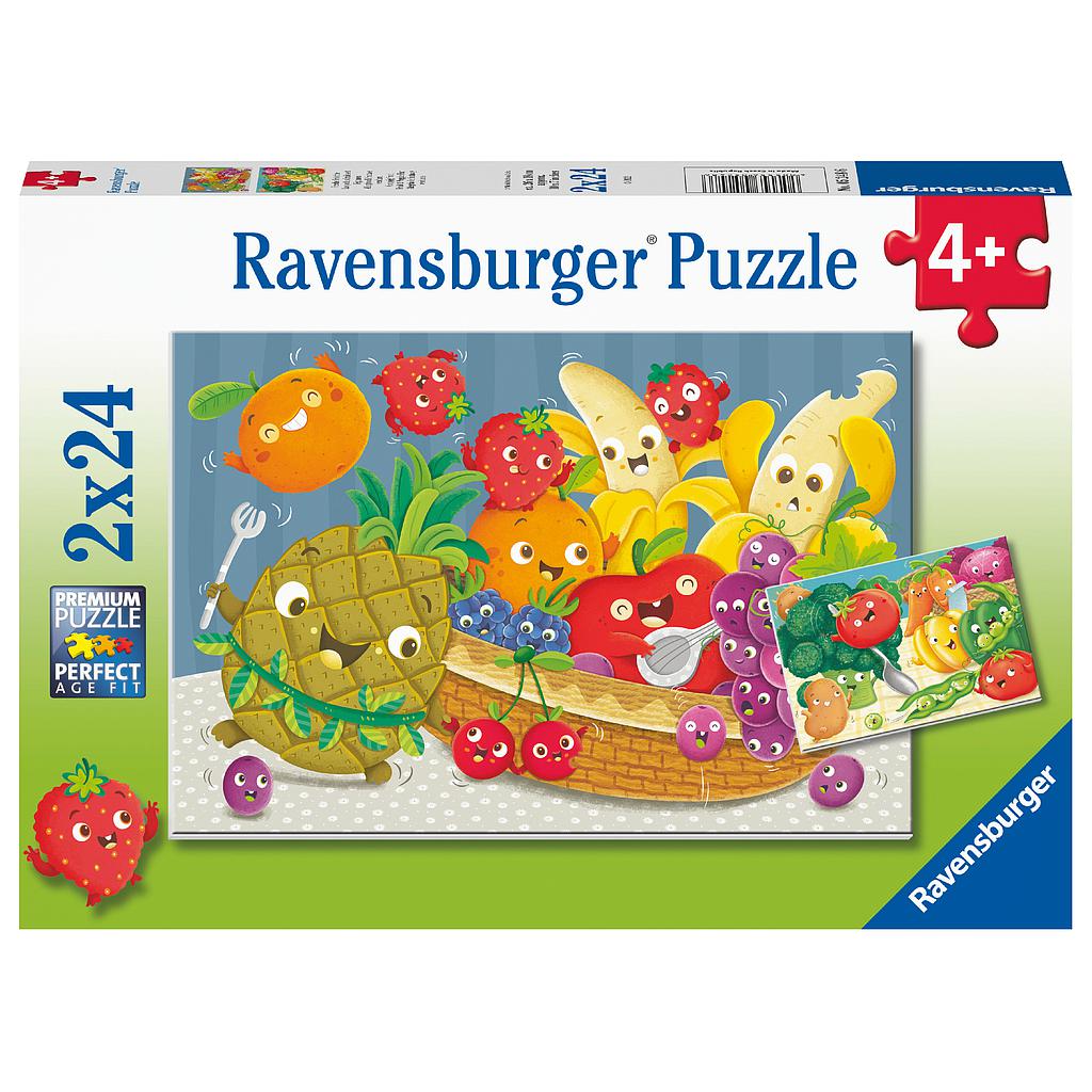 Ravensburger Puzzle 2x24 pc Fresh Fruits and Vegetables